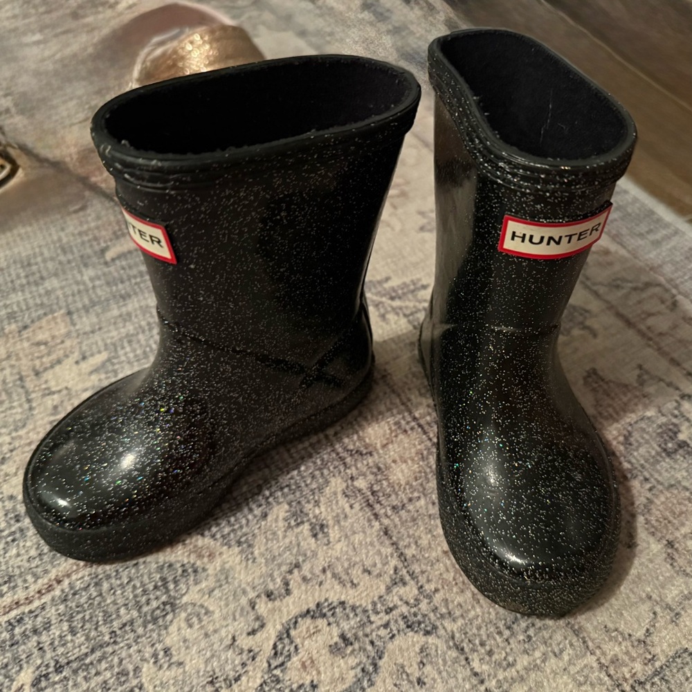 Hunter Sparkling Black toddler Boots